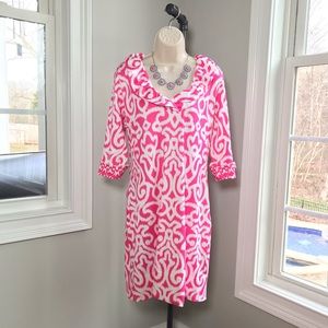 Gretchen Scott Pink Arabesque Ruffle RuffNeck Dress  - Women’s Large  $179.00